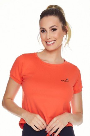 t shirt cropped laranja fitness poliamida uv50 epulari ep002lr frente
