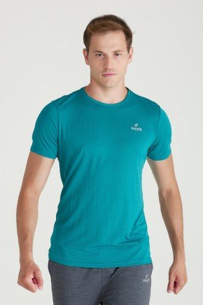 camiseta masculina dry fit verde gola redonda com protecao uv50 holyfit 1
