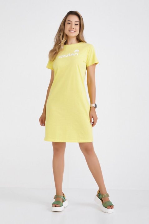 vestido t shirt de malha de algodao manga curta amarelo moda modesta epulari 3