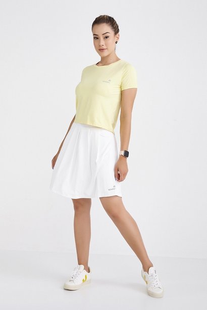 shorts saia branco com pregas modelo gode modelo tenista para jogar tenis epulari 1