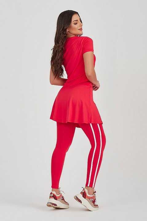 saia calca comprida para academia moda fitness modesta vermelha poliamida uv50 epulari 10