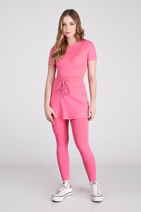 saia calca rosa claro para mulheres baixinhas em poliamida com protecao solar epulari 2